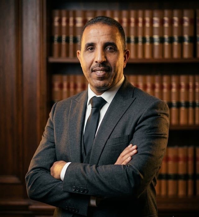 المستشار محمود عبد المنعم القناوي داخل مكتبه